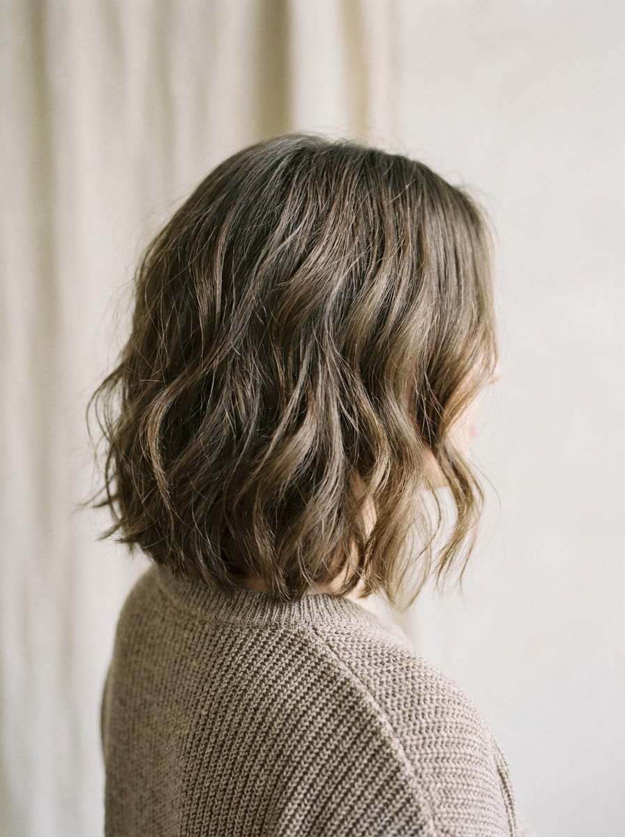 Wavy Bob mit natürlicher Bewegung - Bob Frisur von hinten